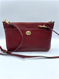 COACH PEBBLED store LEATHER CROSSBODY IN CHERRY /BRASS NEVER USED